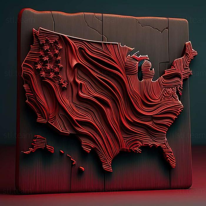 3D model Dark Future Blood Red States game (STL)